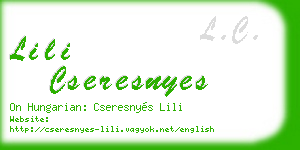 lili cseresnyes business card